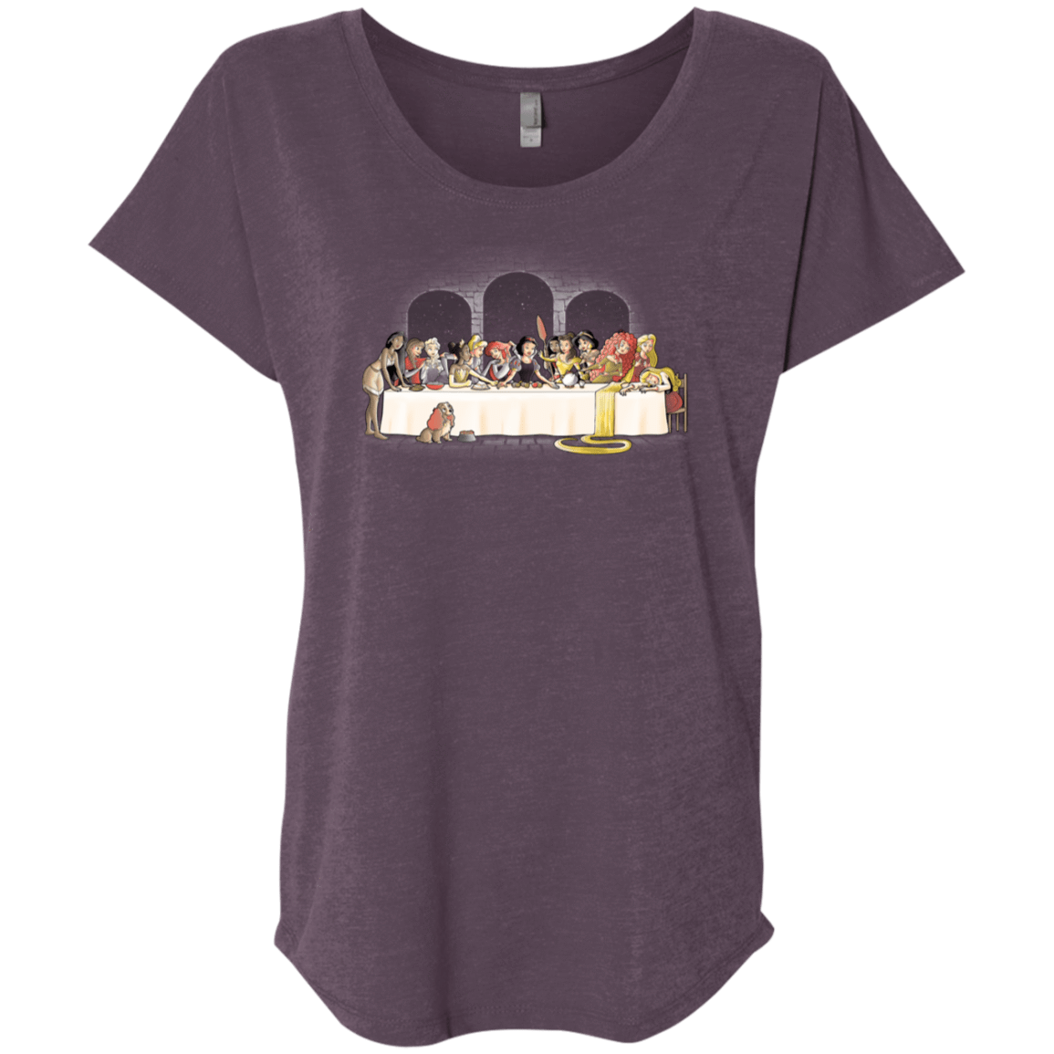 T-Shirts Vintage Purple / X-Small Princess Dinner (2) Triblend Dolman Sleeve