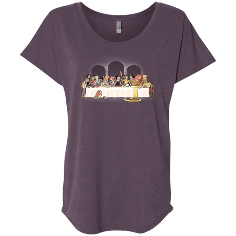 T-Shirts Vintage Purple / X-Small Princess Dinner (2) Triblend Dolman Sleeve