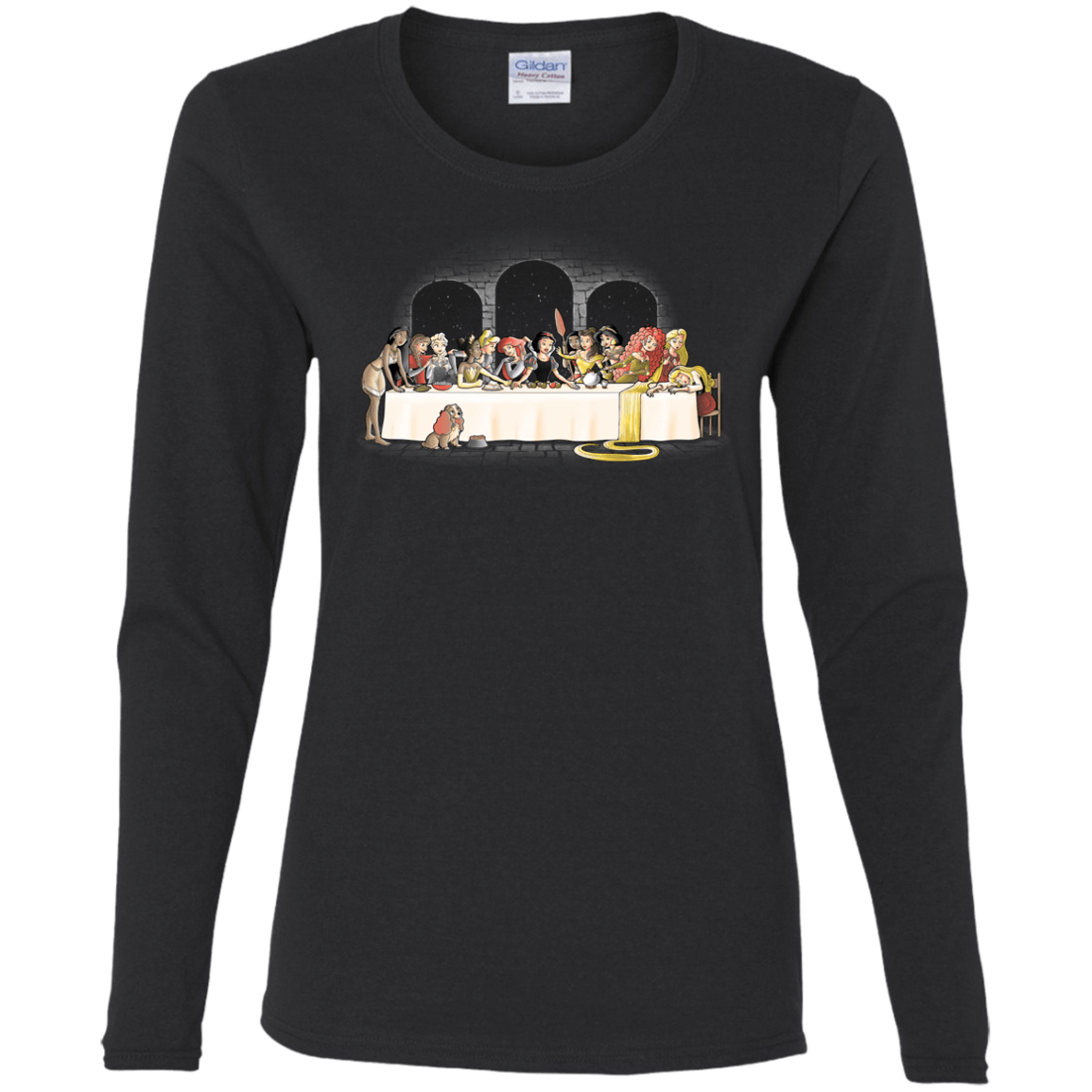 T-Shirts Black / S Princess Dinner (2) Women's Long Sleeve T-Shirt