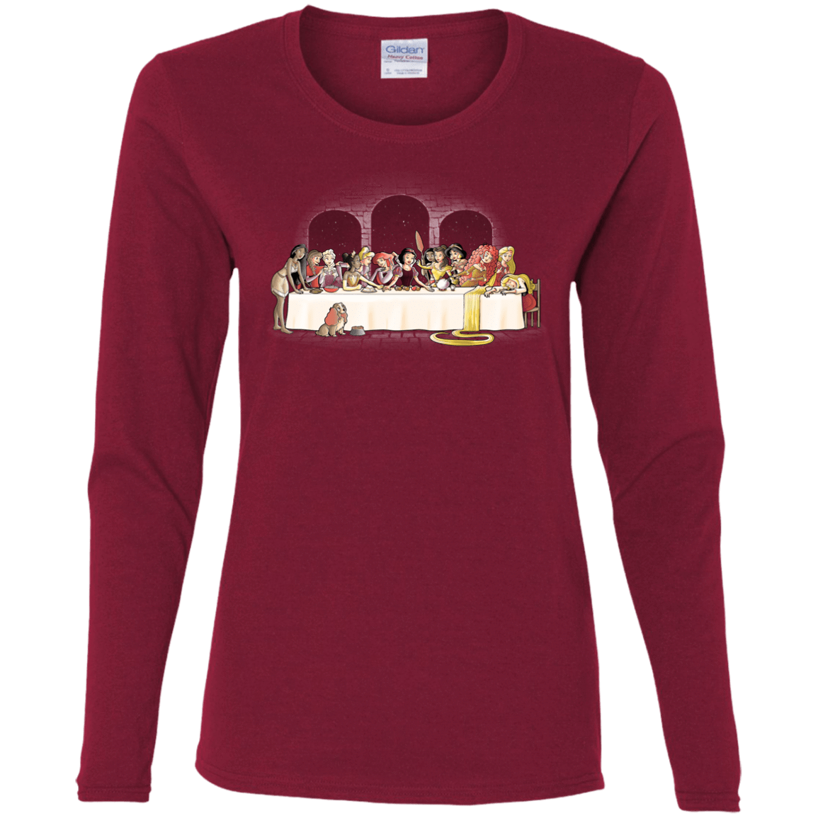 T-Shirts Cardinal / S Princess Dinner (2) Women's Long Sleeve T-Shirt