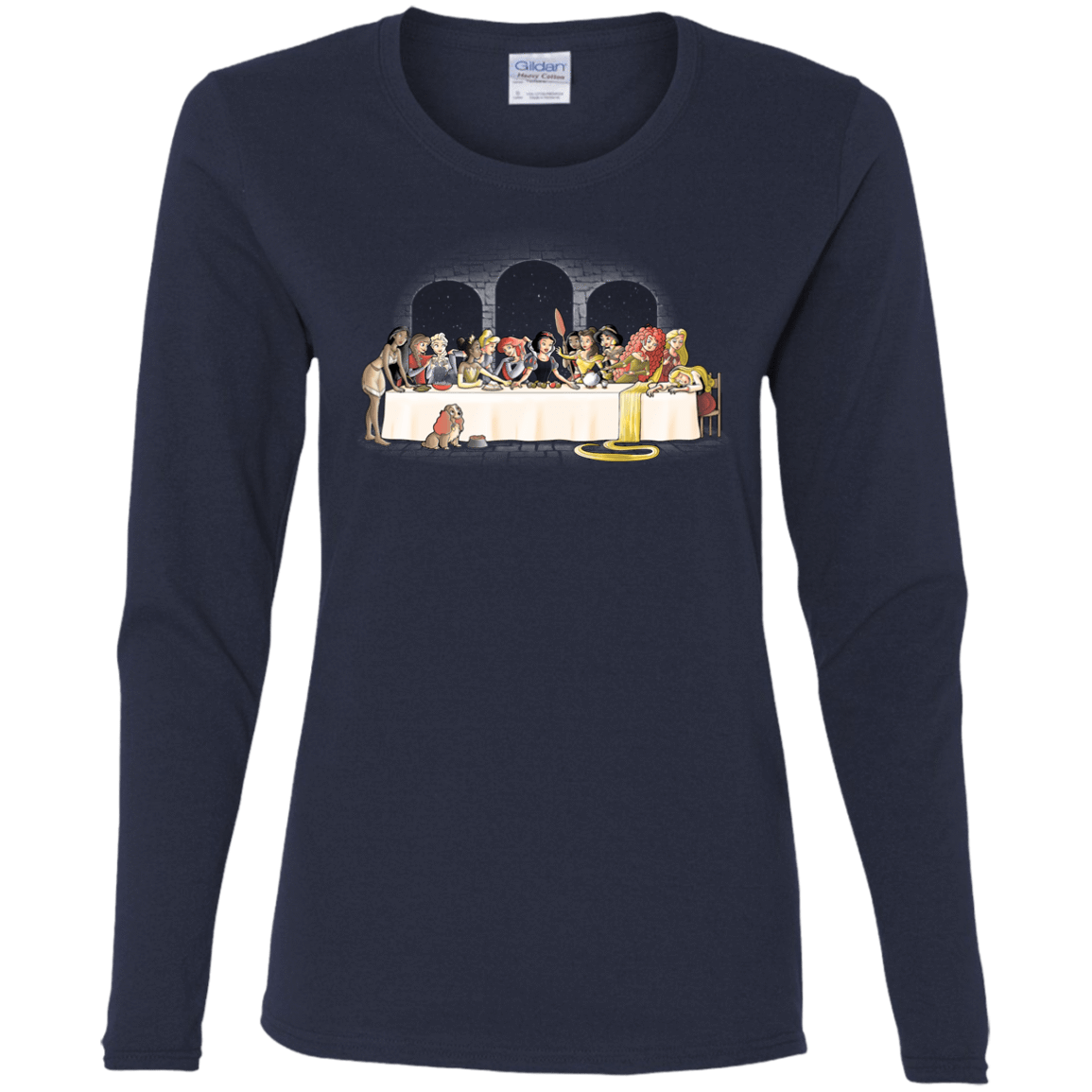 T-Shirts Navy / S Princess Dinner (2) Women's Long Sleeve T-Shirt