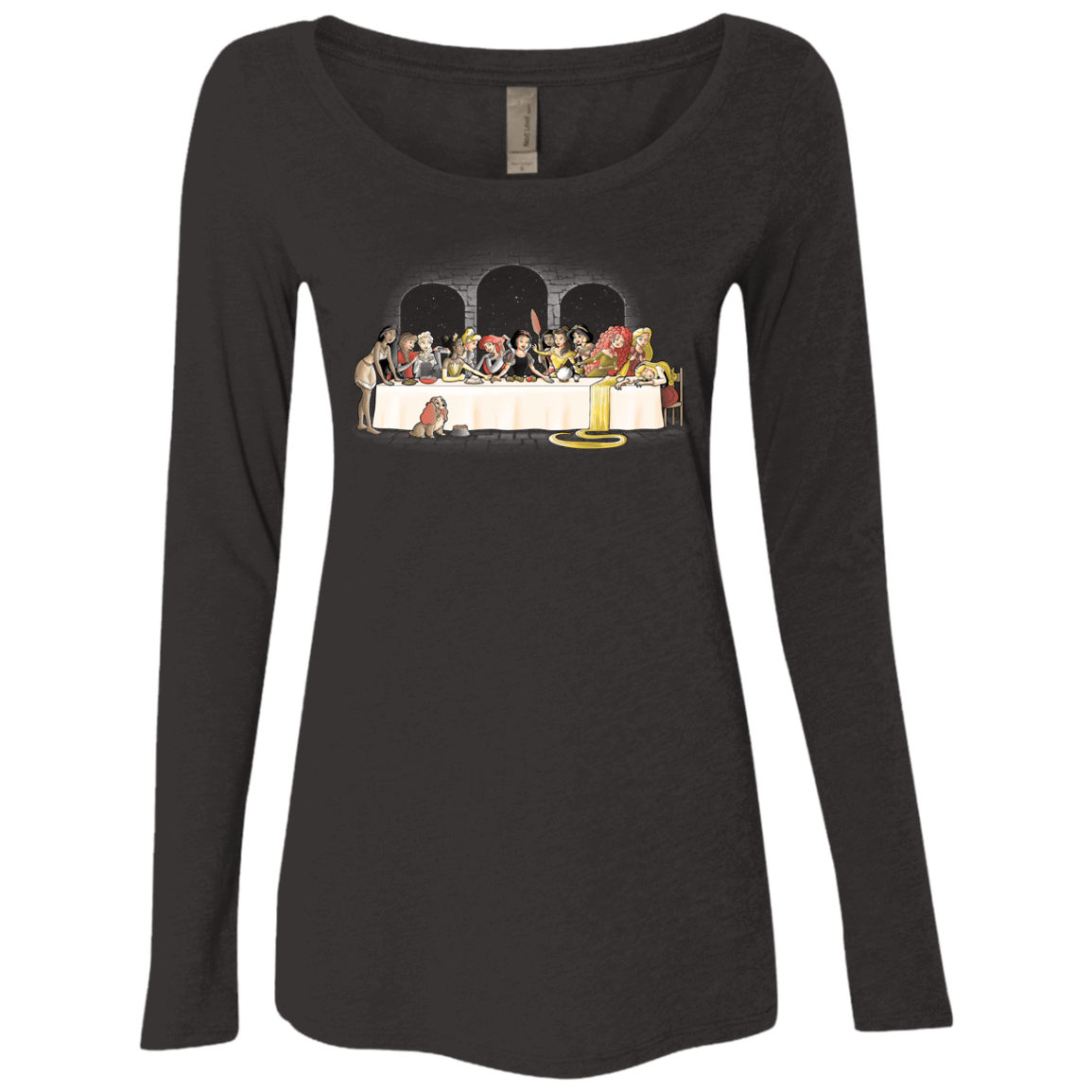T-Shirts Vintage Black / S Princess Dinner (2) Women's Triblend Long Sleeve Shirt