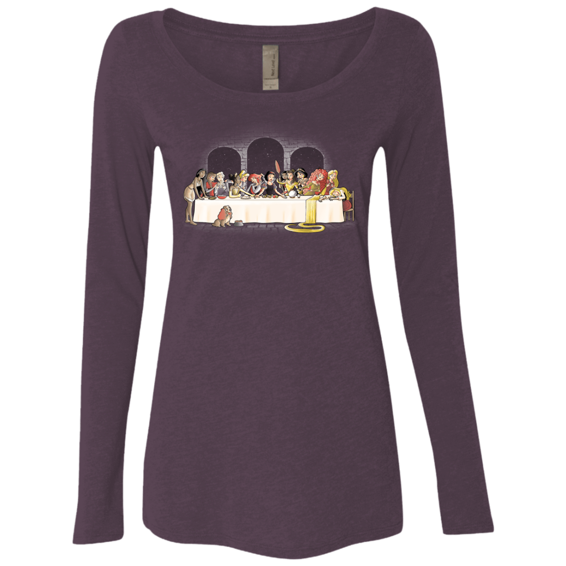 T-Shirts Vintage Purple / S Princess Dinner (2) Women's Triblend Long Sleeve Shirt