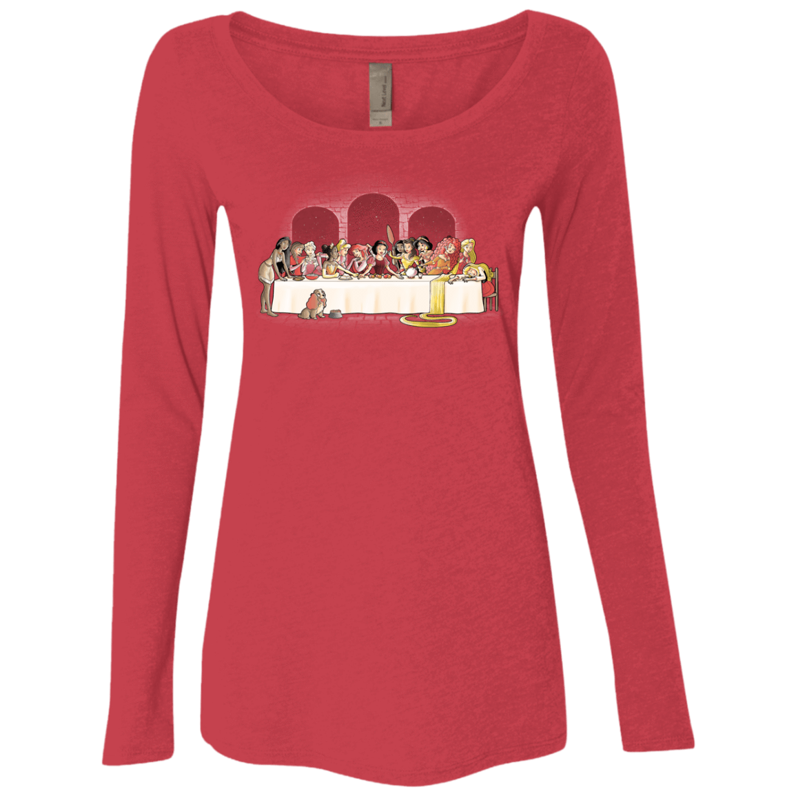 T-Shirts Vintage Red / S Princess Dinner (2) Women's Triblend Long Sleeve Shirt