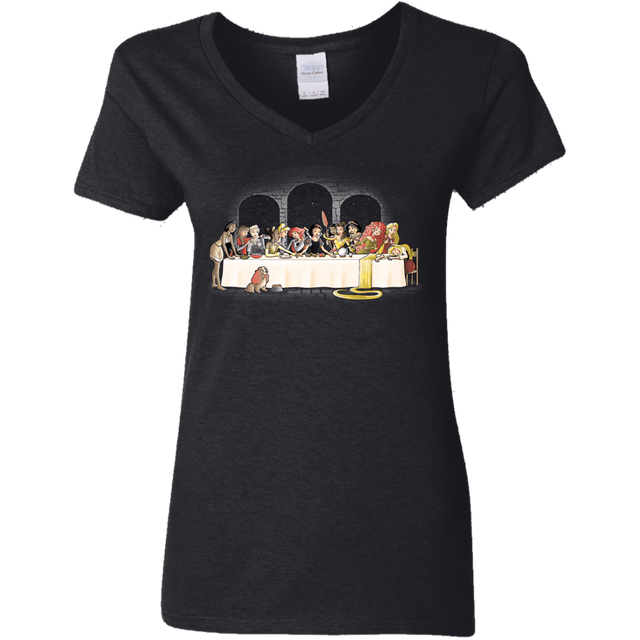 T-Shirts Black / S Princess Dinner (2) Women's V-Neck T-Shirt