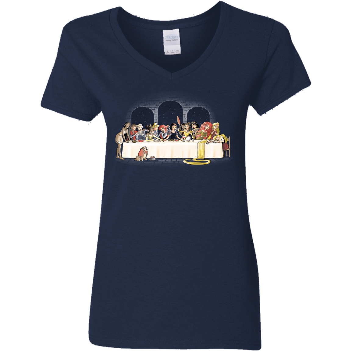 T-Shirts Navy / S Princess Dinner (2) Women's V-Neck T-Shirt