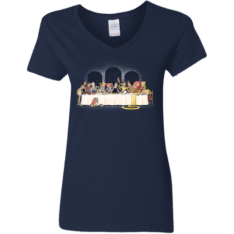 T-Shirts Navy / S Princess Dinner (2) Women's V-Neck T-Shirt