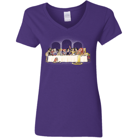 T-Shirts Purple / S Princess Dinner (2) Women's V-Neck T-Shirt