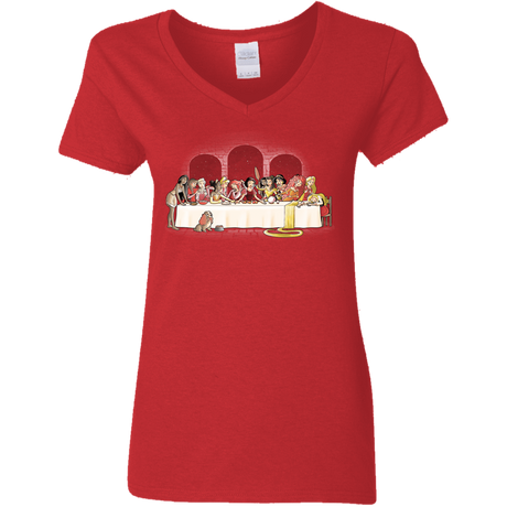 T-Shirts Red / S Princess Dinner (2) Women's V-Neck T-Shirt