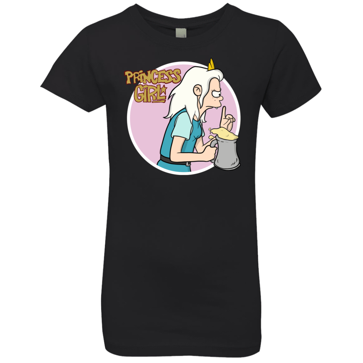 T-Shirts Black / YXS Princess Girl Girls Premium T-Shirt