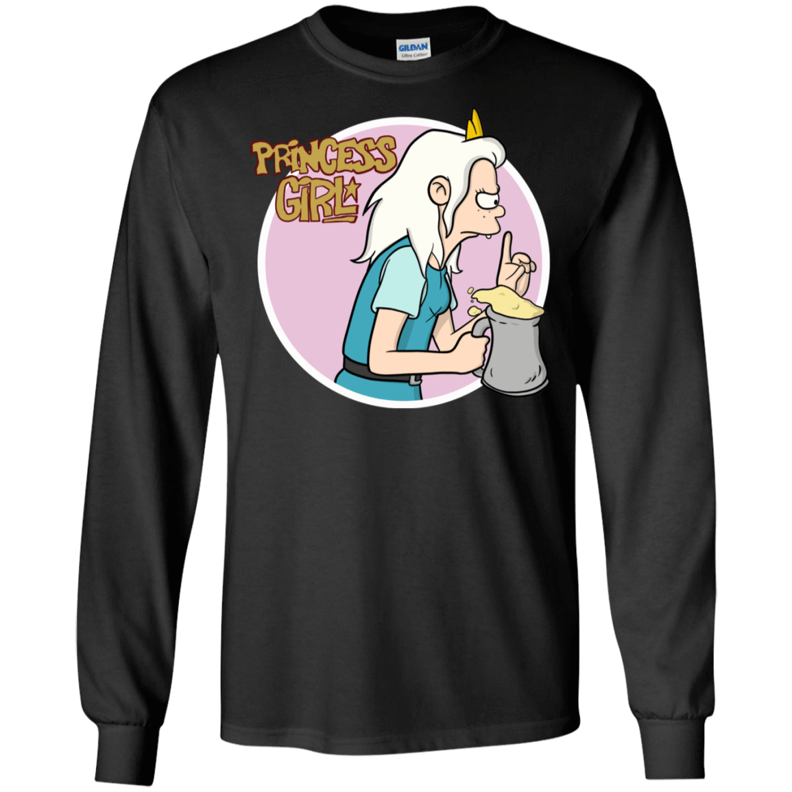 T-Shirts Black / S Princess Girl Men's Long Sleeve T-Shirt