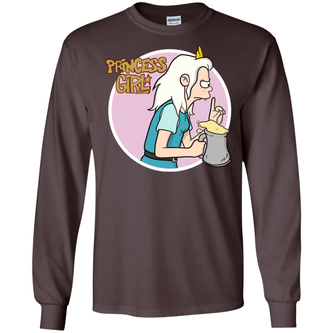 T-Shirts Dark Chocolate / S Princess Girl Men's Long Sleeve T-Shirt