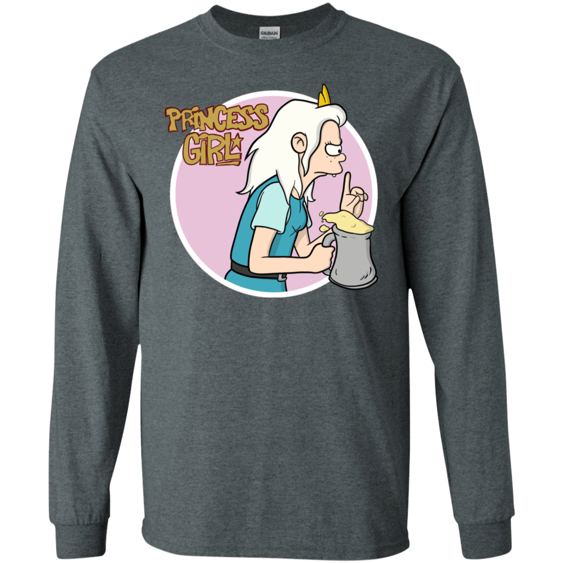 T-Shirts Dark Heather / S Princess Girl Men's Long Sleeve T-Shirt