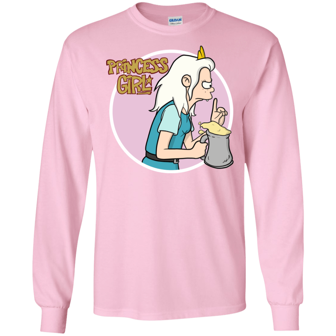 T-Shirts Light Pink / S Princess Girl Men's Long Sleeve T-Shirt