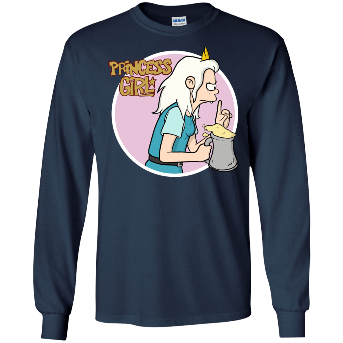 T-Shirts Navy / S Princess Girl Men's Long Sleeve T-Shirt