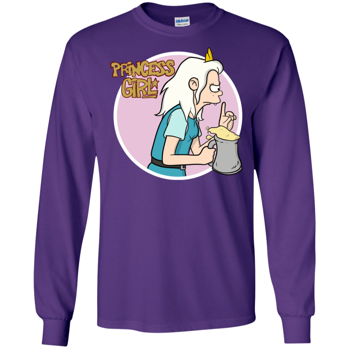 T-Shirts Purple / S Princess Girl Men's Long Sleeve T-Shirt