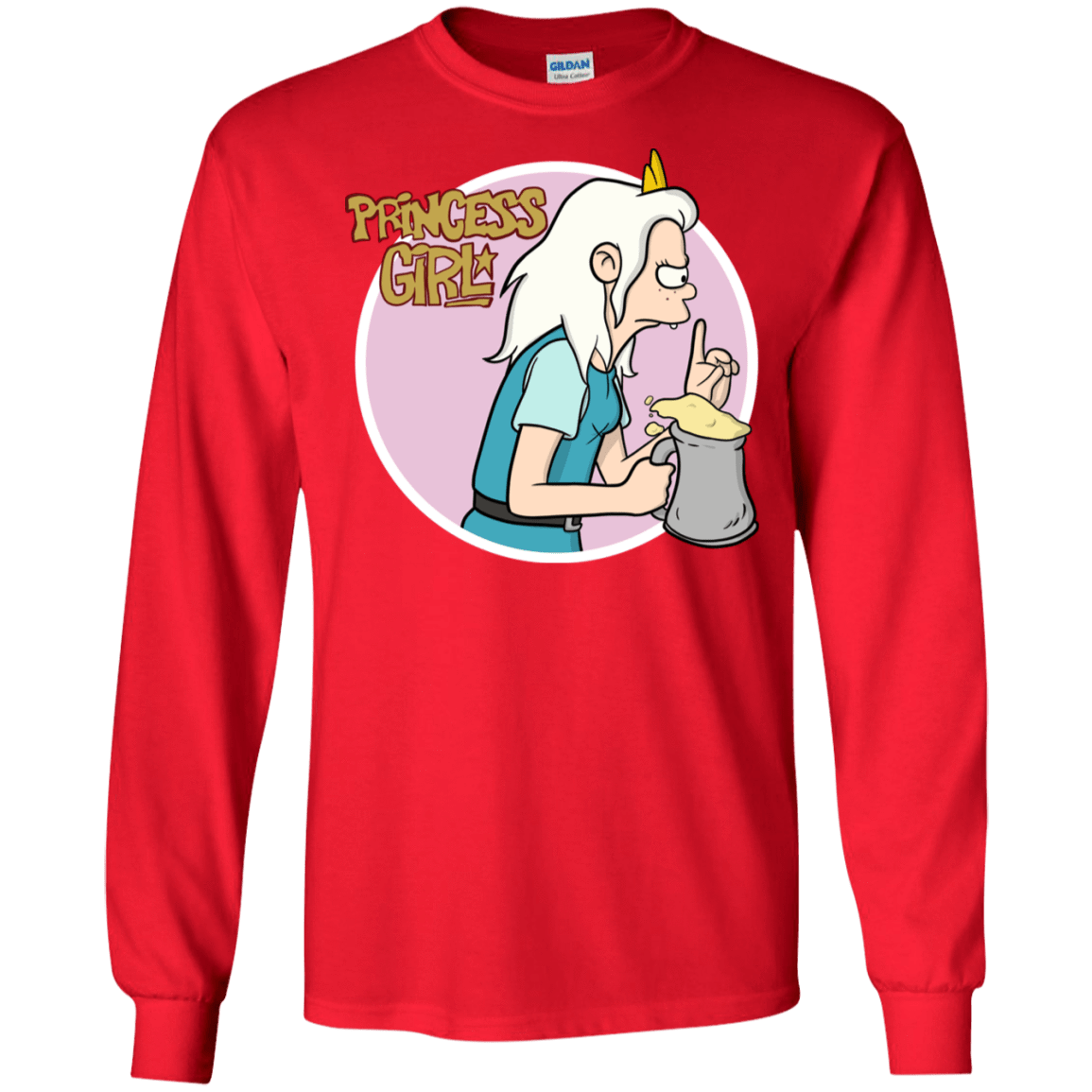 T-Shirts Red / S Princess Girl Men's Long Sleeve T-Shirt