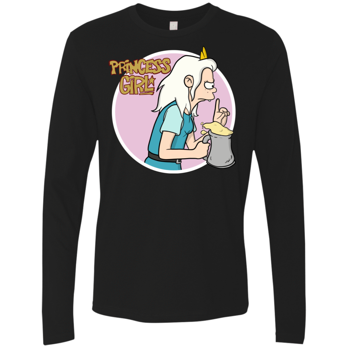 T-Shirts Black / S Princess Girl Men's Premium Long Sleeve