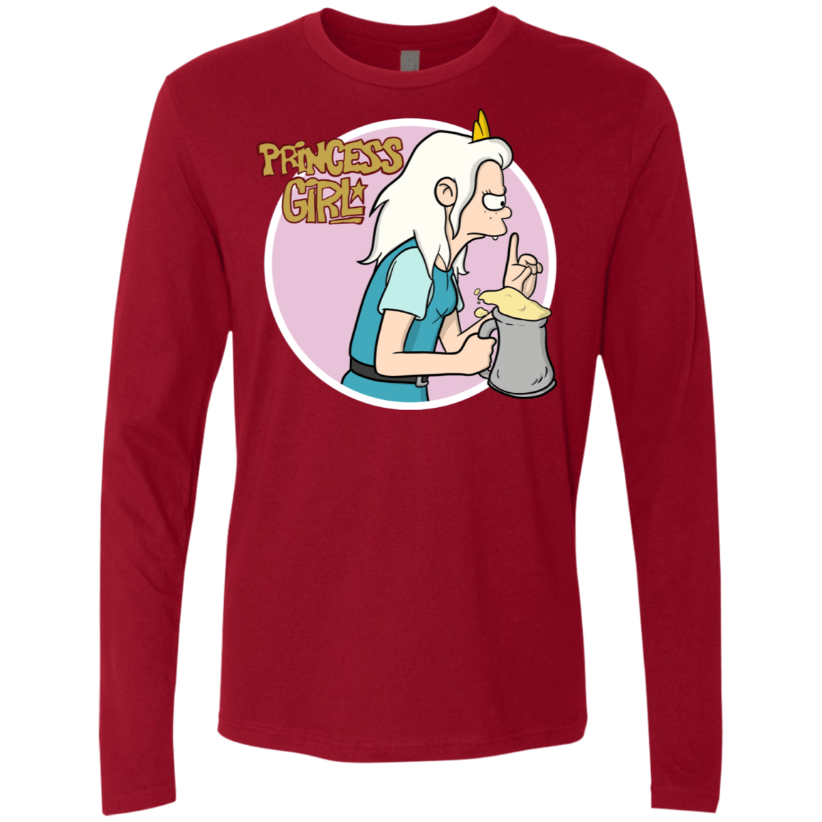 T-Shirts Cardinal / S Princess Girl Men's Premium Long Sleeve