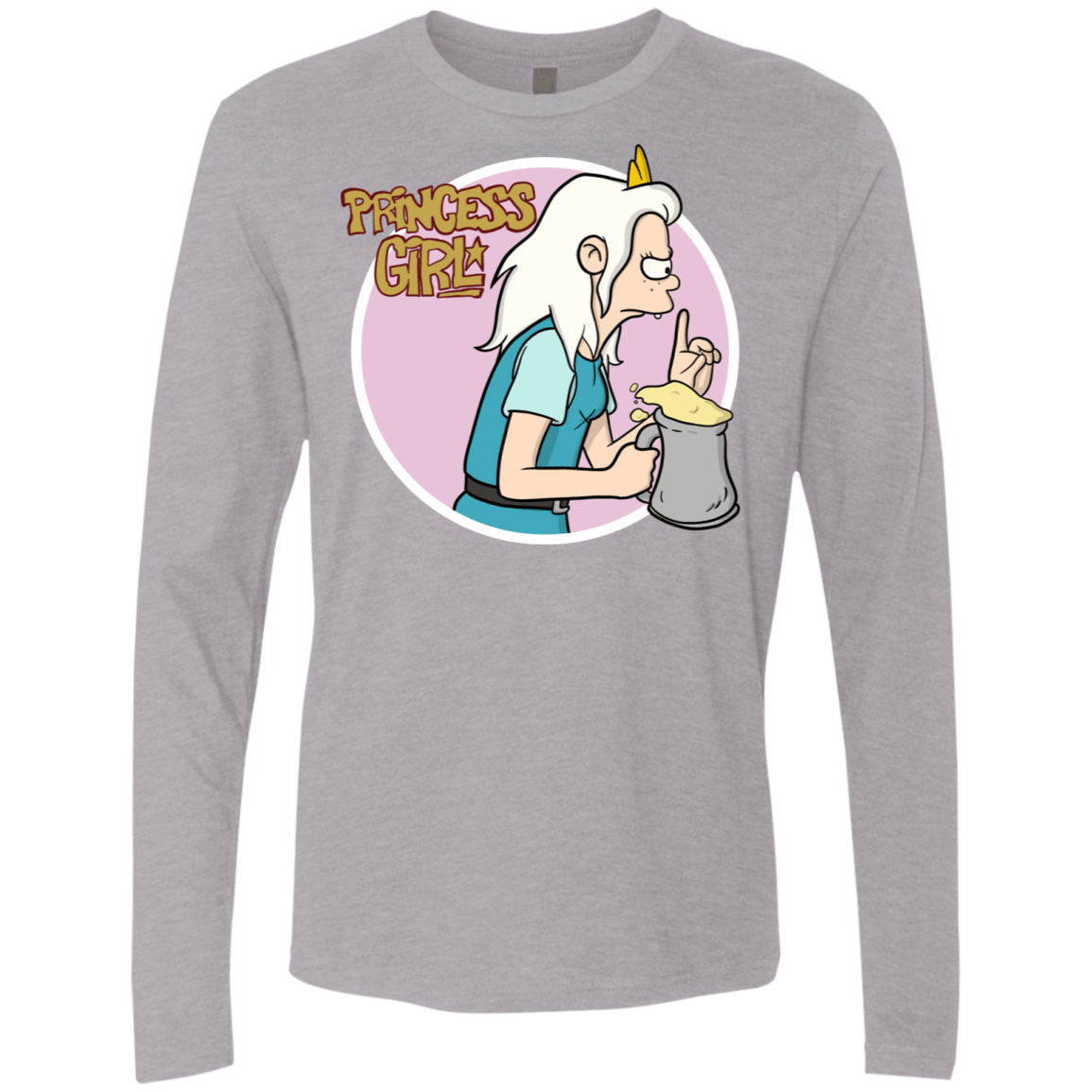 T-Shirts Heather Grey / S Princess Girl Men's Premium Long Sleeve