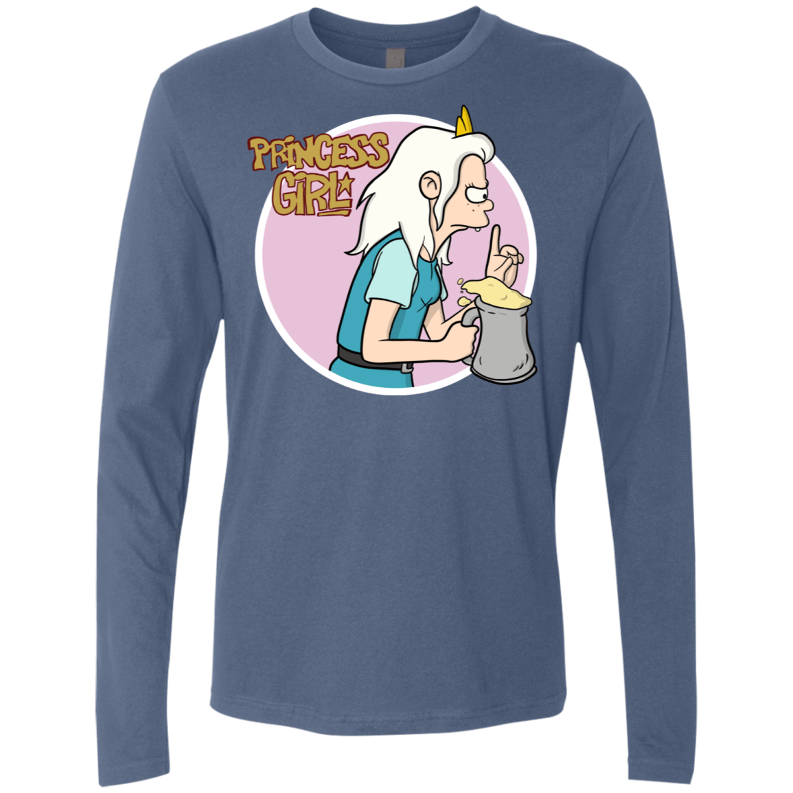 T-Shirts Indigo / S Princess Girl Men's Premium Long Sleeve