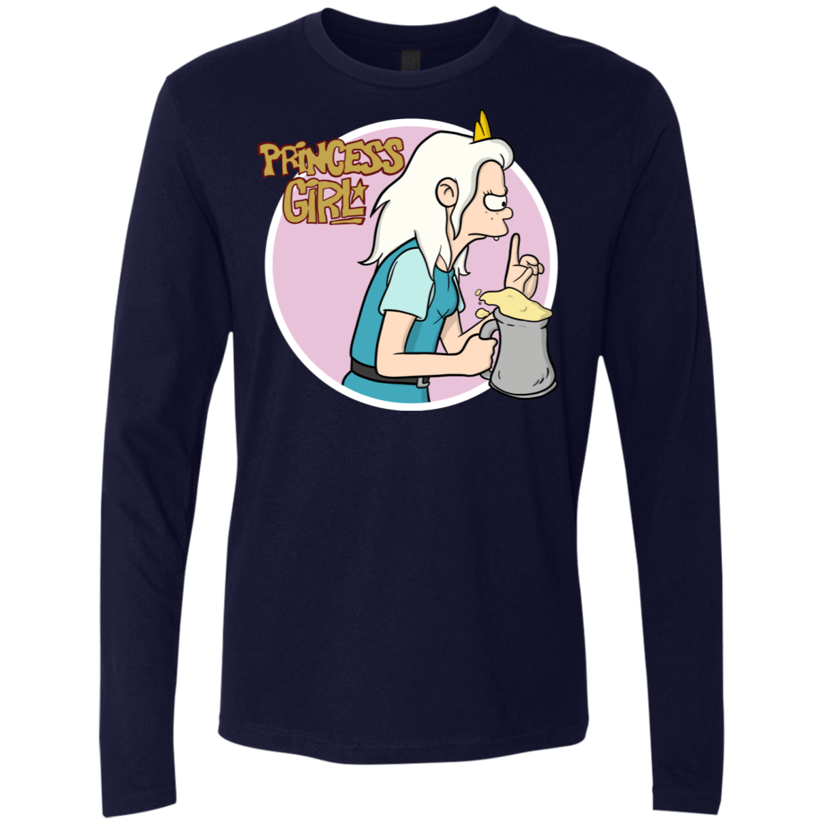 T-Shirts Midnight Navy / S Princess Girl Men's Premium Long Sleeve