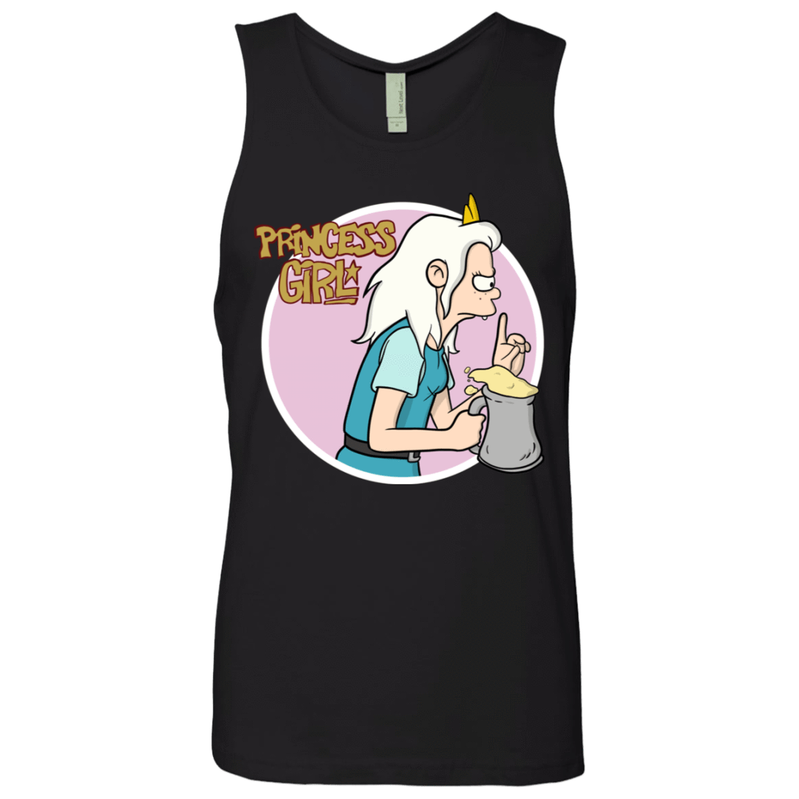 T-Shirts Black / S Princess Girl Men's Premium Tank Top