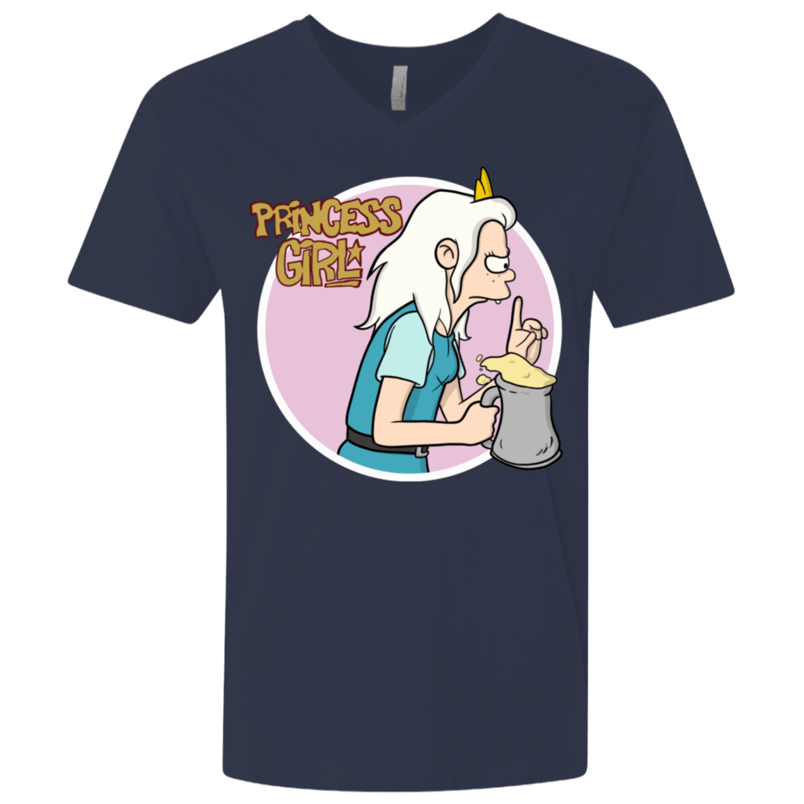 T-Shirts Midnight Navy / X-Small Princess Girl Men's Premium V-Neck