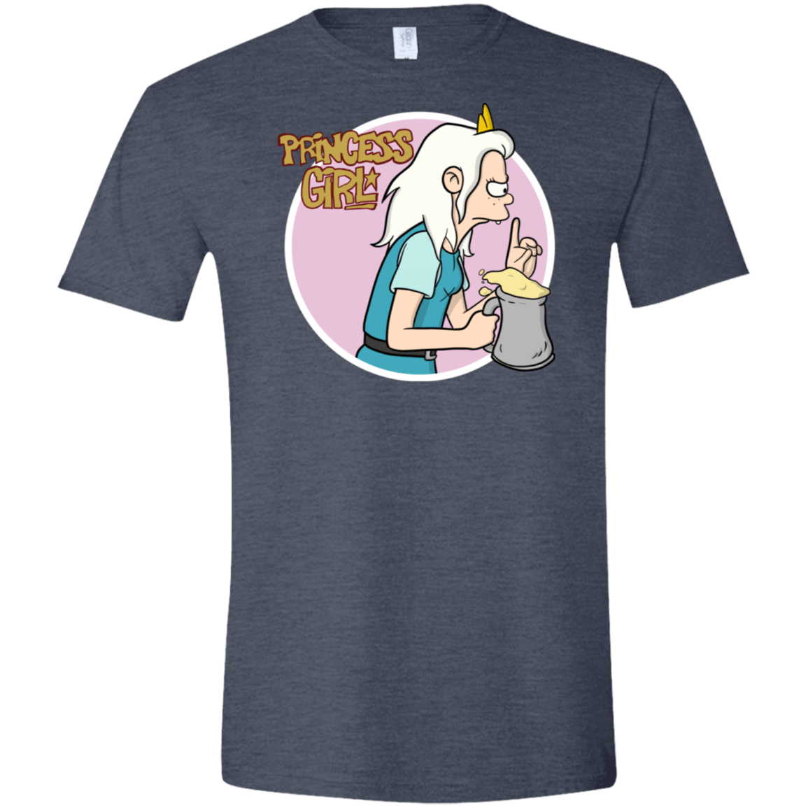 T-Shirts Heather Navy / S Princess Girl Men's Semi-Fitted Softstyle