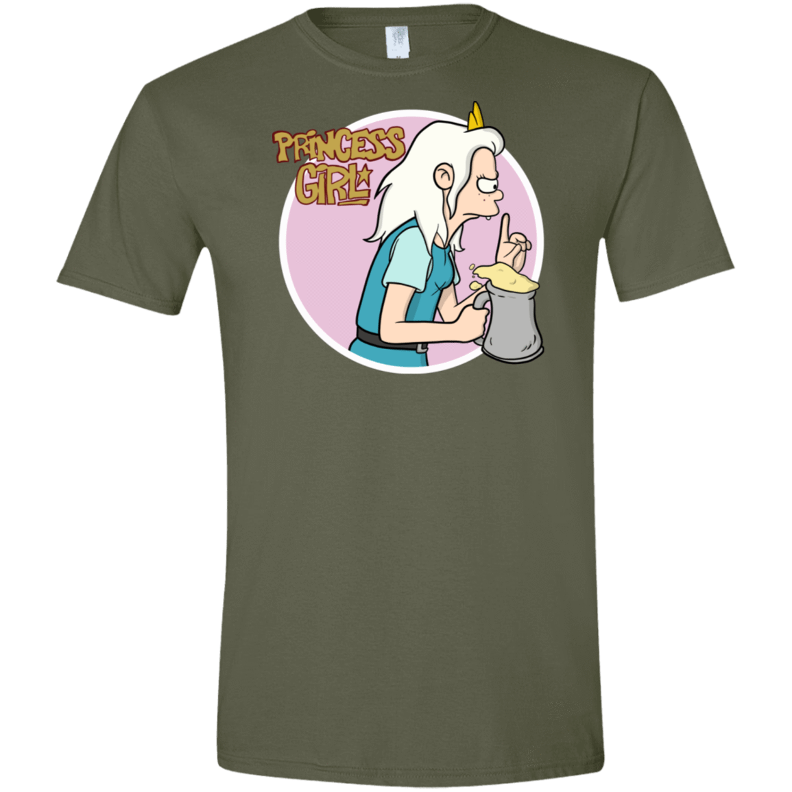T-Shirts Military Green / S Princess Girl Men's Semi-Fitted Softstyle