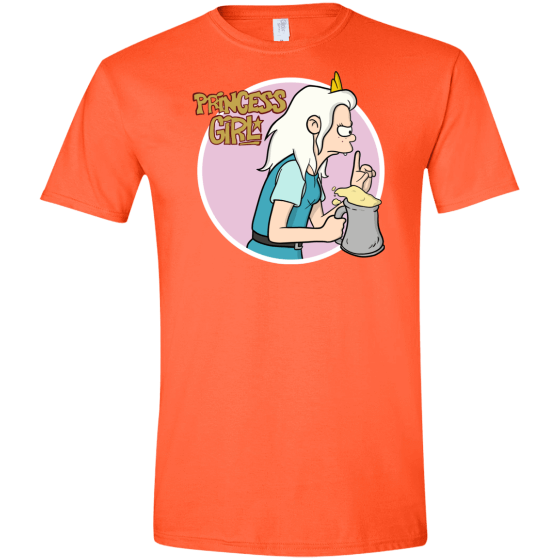 T-Shirts Orange / S Princess Girl Men's Semi-Fitted Softstyle