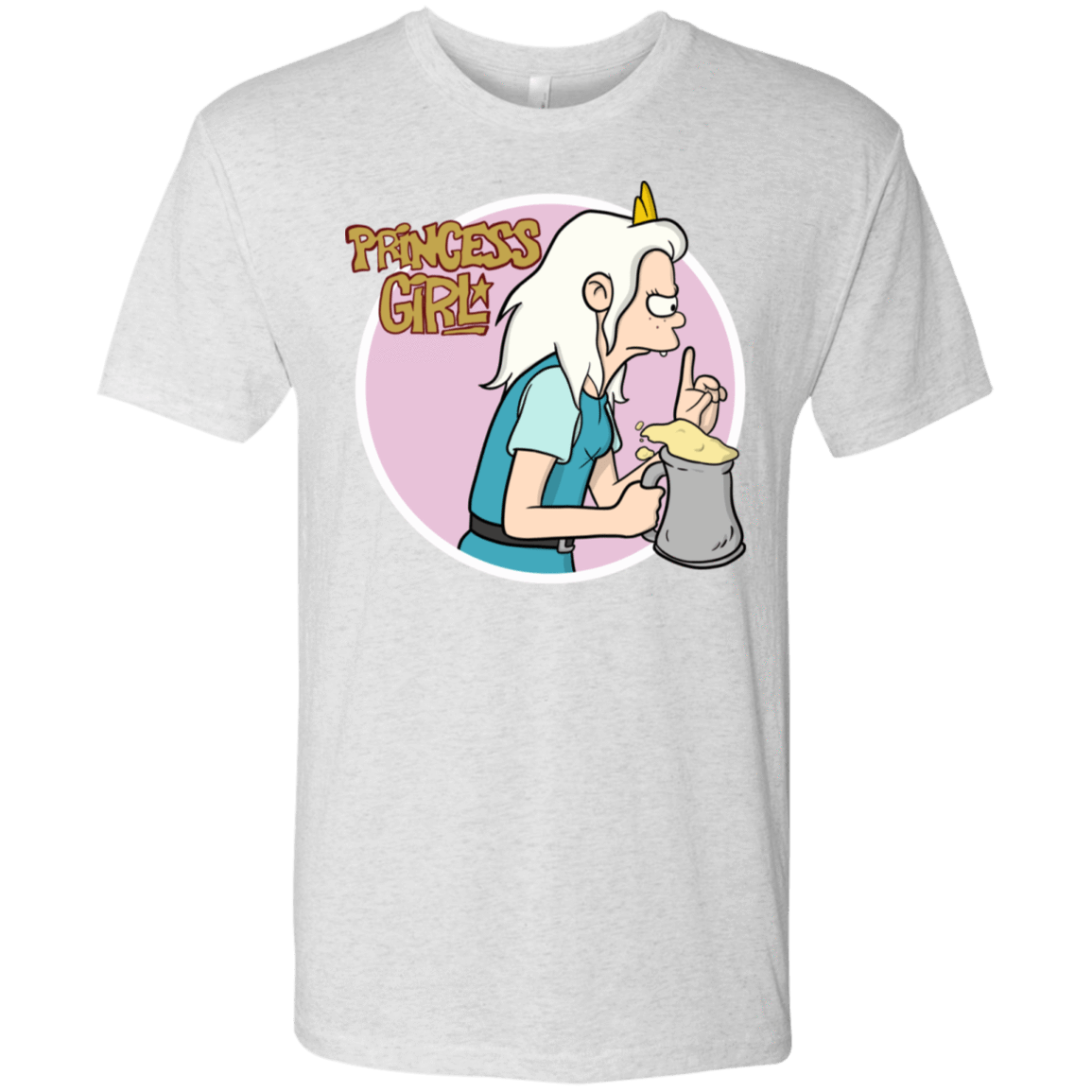 T-Shirts Heather White / S Princess Girl Men's Triblend T-Shirt
