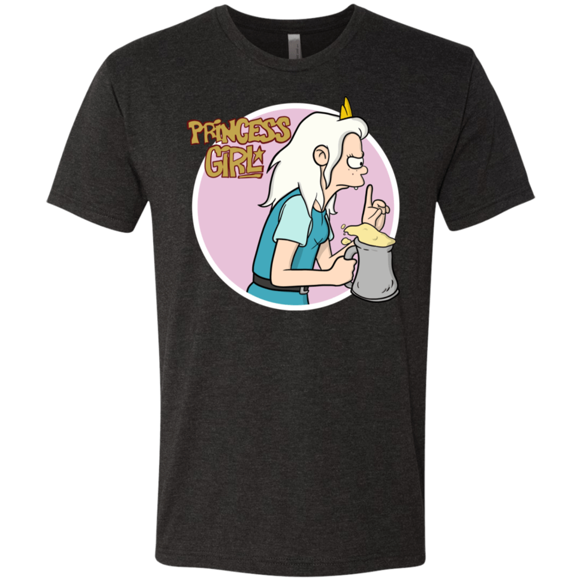 T-Shirts Vintage Black / S Princess Girl Men's Triblend T-Shirt