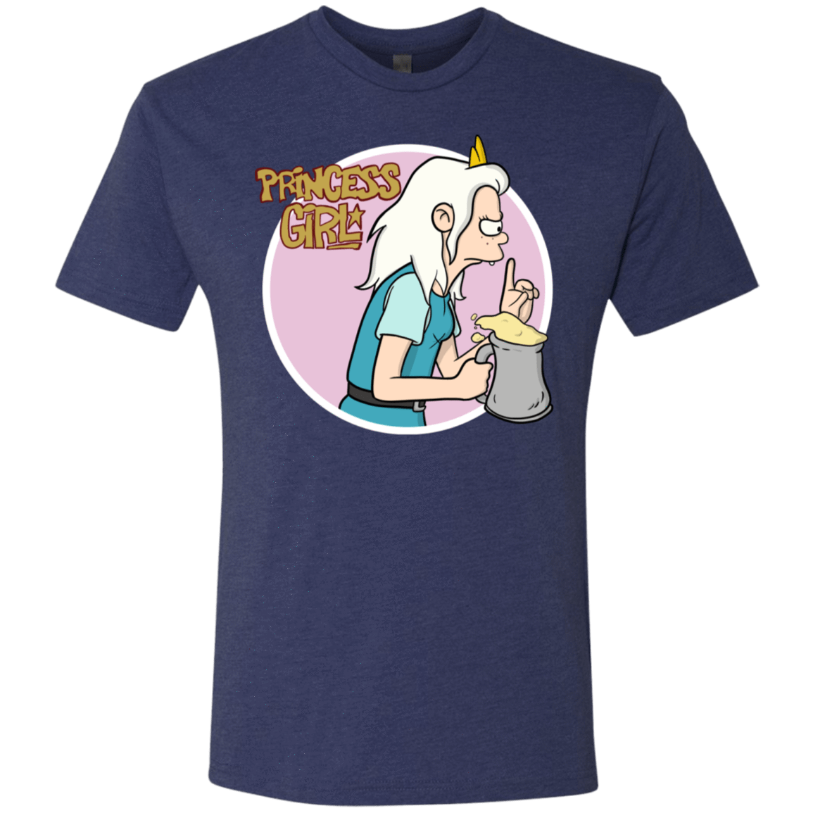 T-Shirts Vintage Navy / S Princess Girl Men's Triblend T-Shirt
