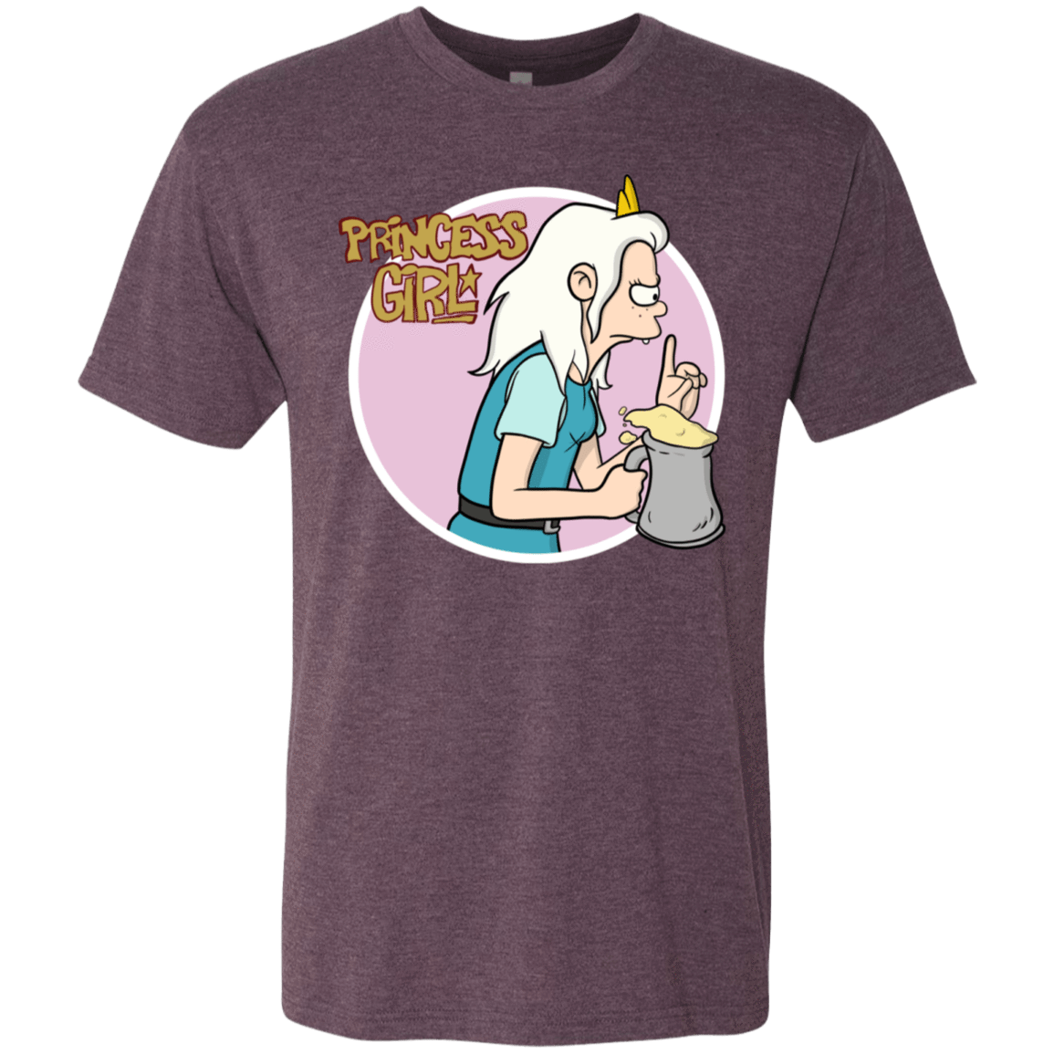 T-Shirts Vintage Purple / S Princess Girl Men's Triblend T-Shirt