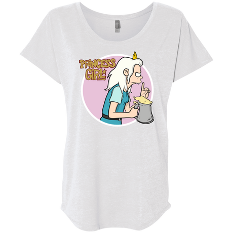 T-Shirts Heather White / X-Small Princess Girl Triblend Dolman Sleeve