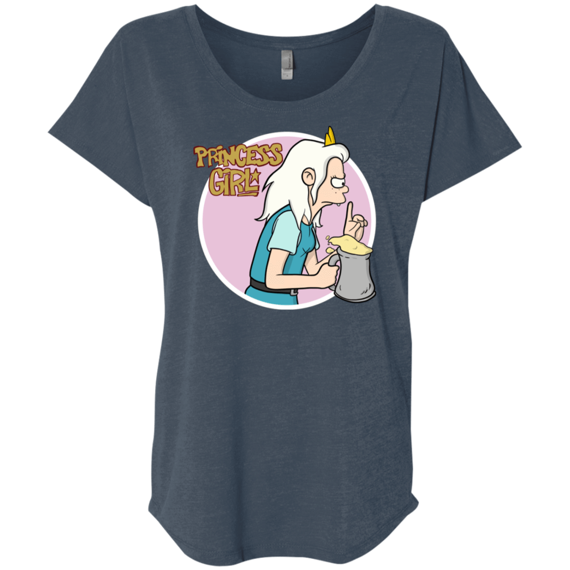 T-Shirts Indigo / X-Small Princess Girl Triblend Dolman Sleeve