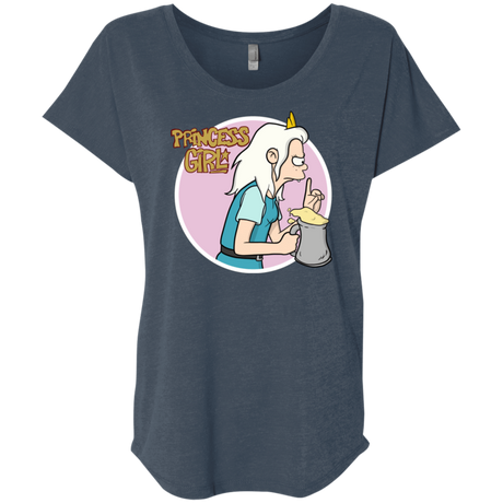 T-Shirts Indigo / X-Small Princess Girl Triblend Dolman Sleeve