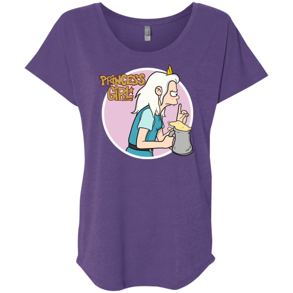 T-Shirts Purple Rush / X-Small Princess Girl Triblend Dolman Sleeve