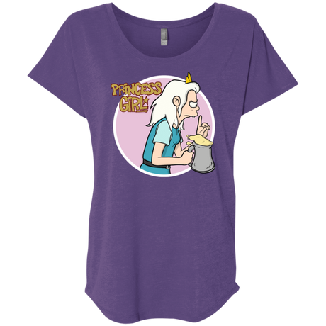 T-Shirts Purple Rush / X-Small Princess Girl Triblend Dolman Sleeve