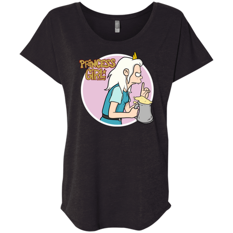 T-Shirts Vintage Black / X-Small Princess Girl Triblend Dolman Sleeve