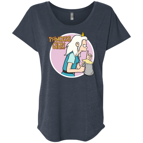 T-Shirts Vintage Navy / X-Small Princess Girl Triblend Dolman Sleeve