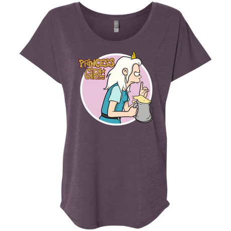 T-Shirts Vintage Purple / X-Small Princess Girl Triblend Dolman Sleeve