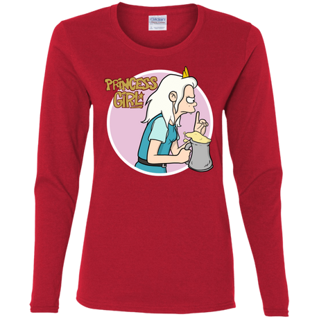 T-Shirts Red / S Princess Girl Women's Long Sleeve T-Shirt