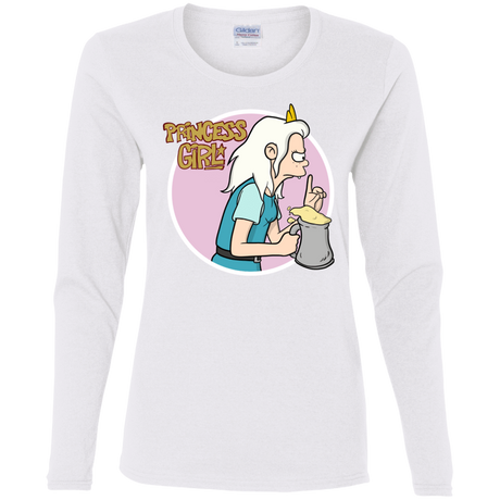 T-Shirts White / S Princess Girl Women's Long Sleeve T-Shirt