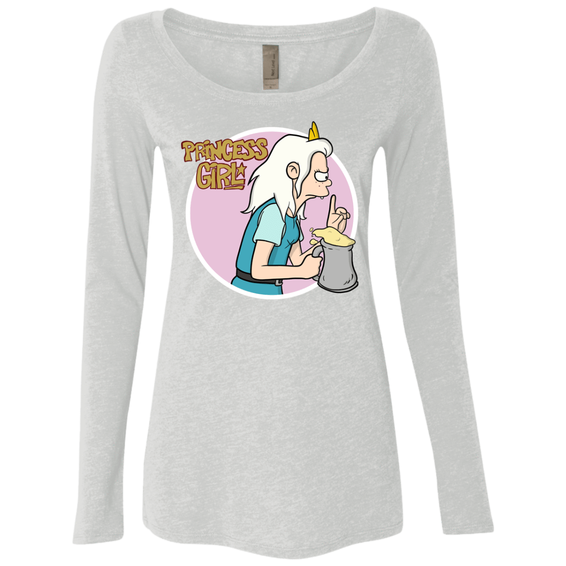 T-Shirts Heather White / S Princess Girl Women's Triblend Long Sleeve Shirt