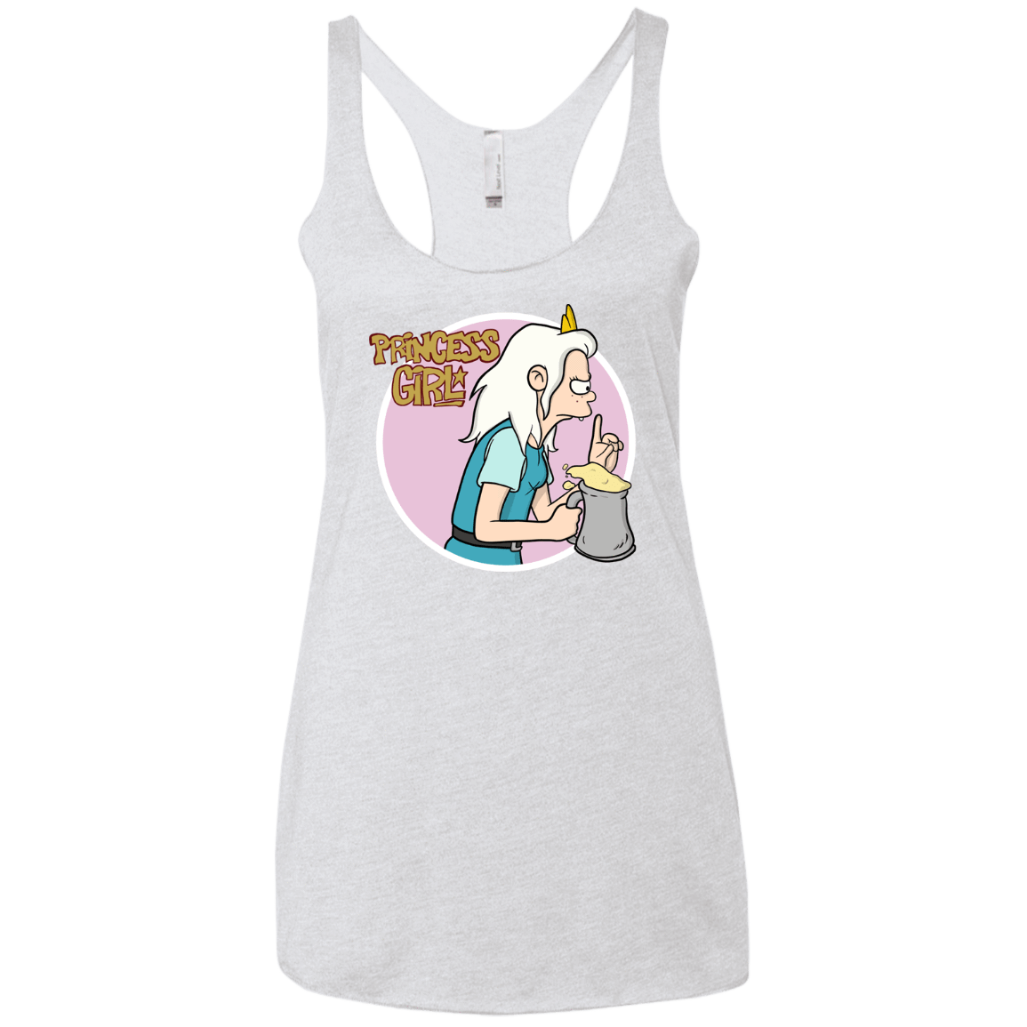 T-Shirts Heather White / X-Small Princess Girl Women's Triblend Racerback Tank