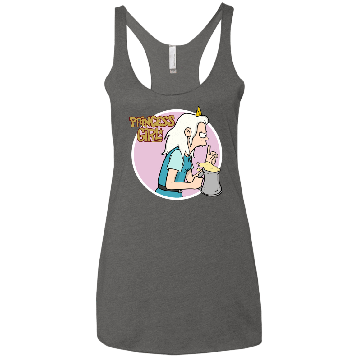 T-Shirts Premium Heather / X-Small Princess Girl Women's Triblend Racerback Tank