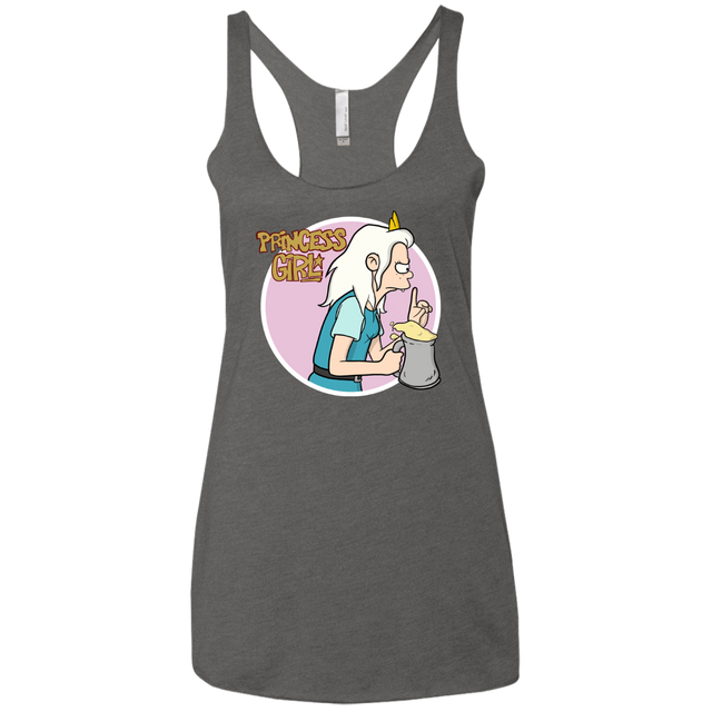 T-Shirts Premium Heather / X-Small Princess Girl Women's Triblend Racerback Tank