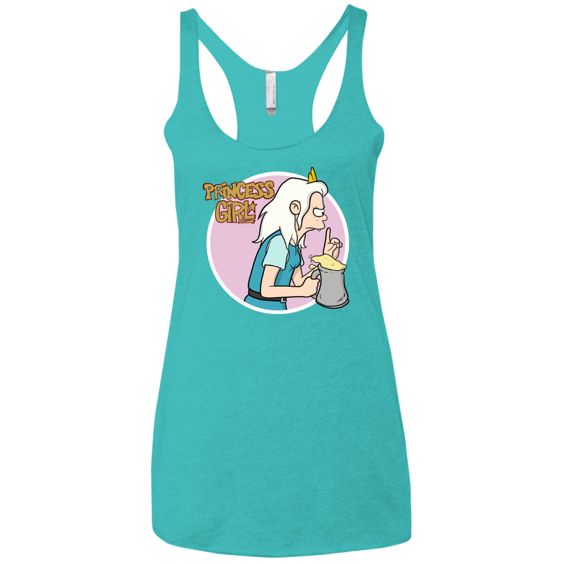 T-Shirts Tahiti Blue / X-Small Princess Girl Women's Triblend Racerback Tank